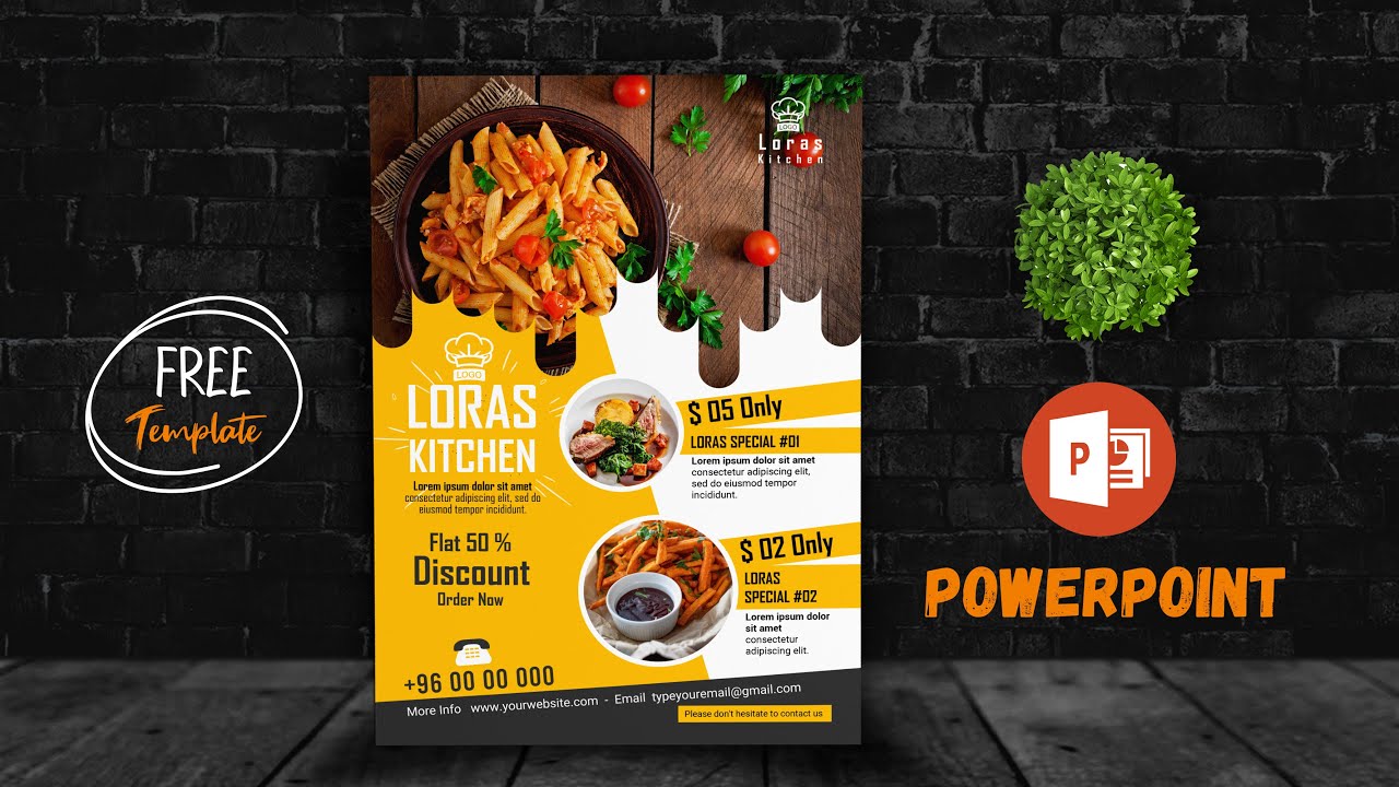 How to Make Restaurant Offer Flyer in PowerPoint  ⬇  DOWNLOAD FREE