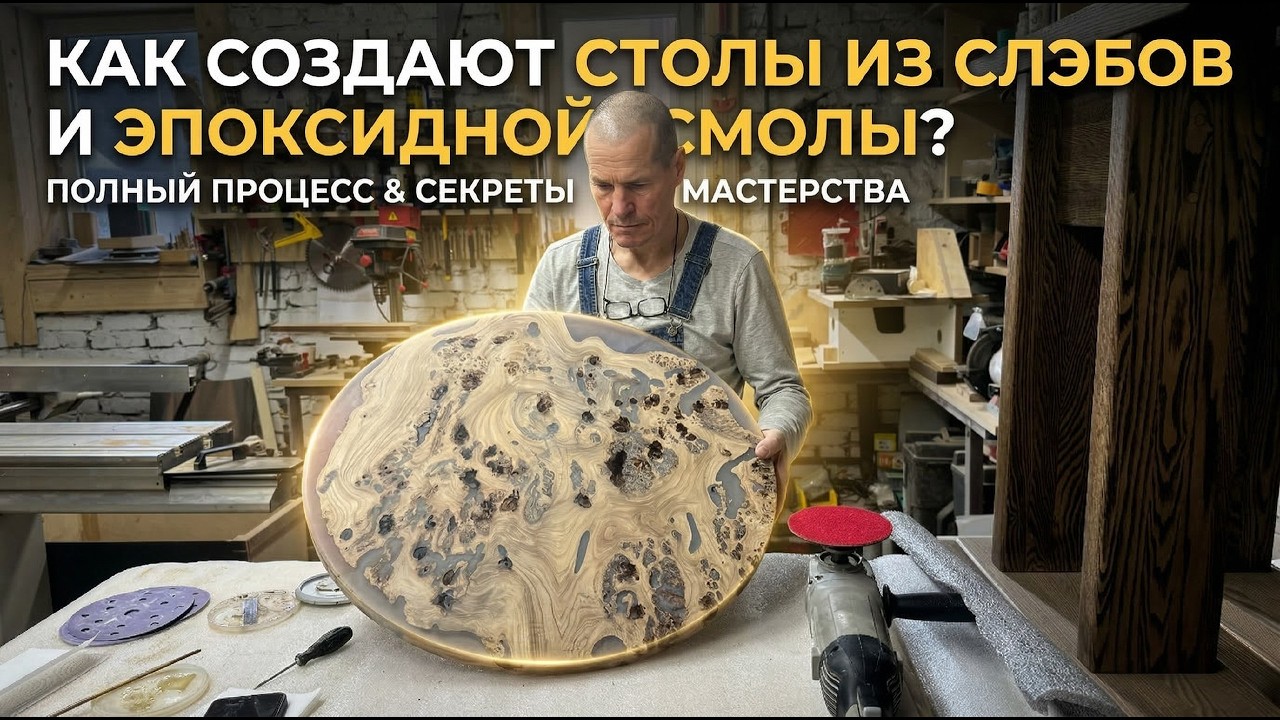 Жизнь мастерской | Сращиваем два слаба в один | Финал изготовления журнального столика из ореха