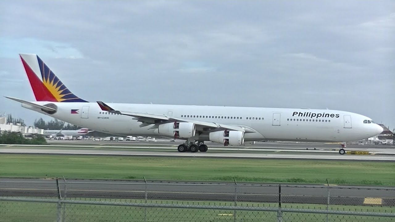 Philippine Airlines A340-300 in San Juan, Puerto Rico!! (SJU)