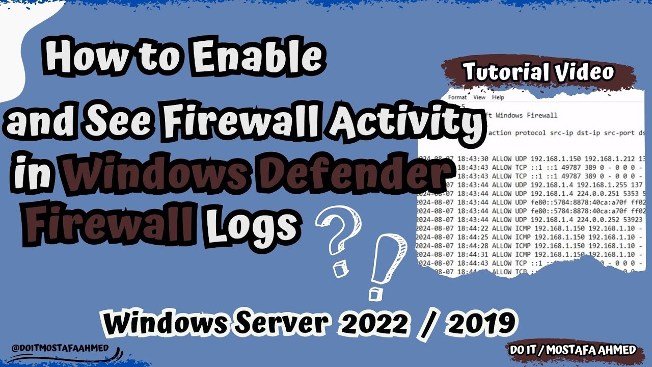 How to Enable and See Windows Defender Firewall Log | Windows Server 2019 / 2022
