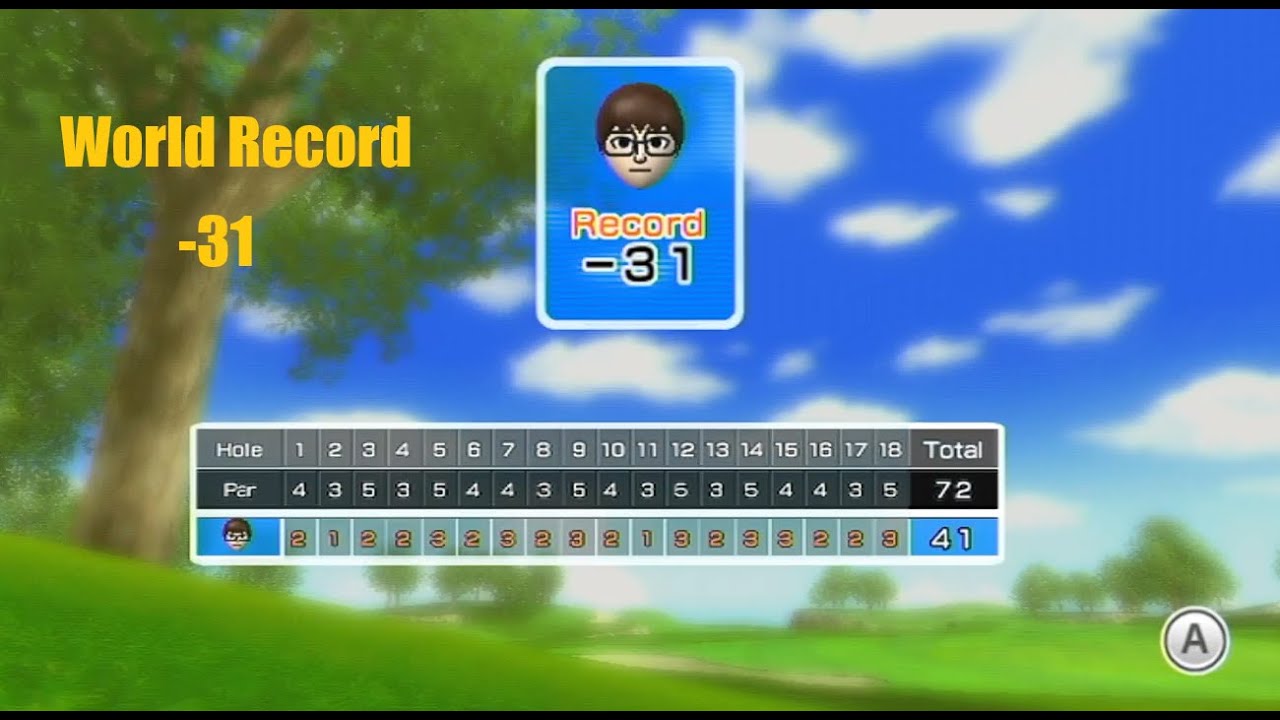 Wii Sports Resort Golf 18 Hole -31 (WR)