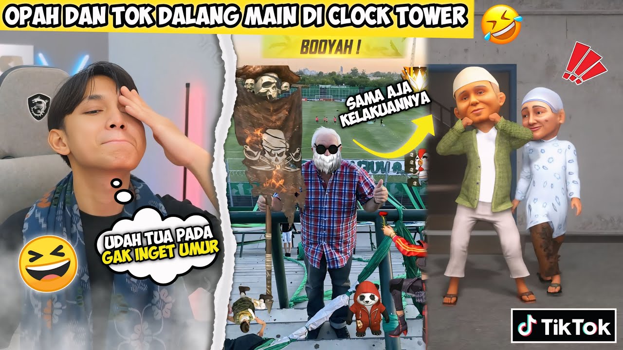 OPAH DAN TOK DALANG MAIN FF DI CLOCK TOWER NGAKAK BANGET😭🤣