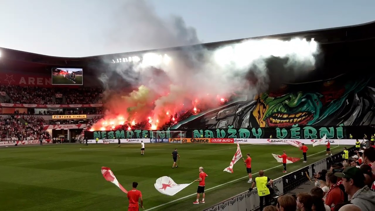 Amazing tifo @ SK Slavia Praha - Viktoria Plzen 3-0 (2024)