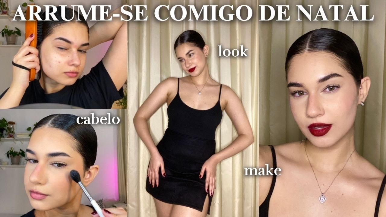 arrume-se comigo de Natal 🎄✨ cabelo, make & look