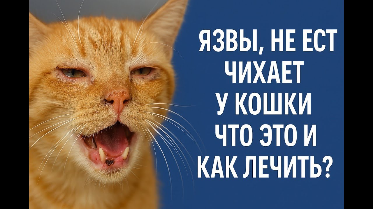 У кошки появились язвы в ротовой полости и на языке, она не ест, чихает. Что это и как это вылечить.