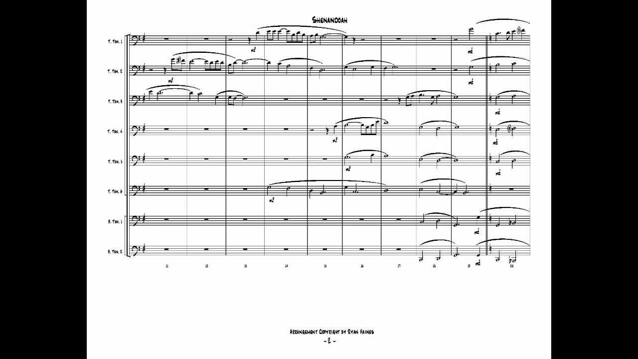 Shenandoah for Trombone Octet arranged by Ryan Haines