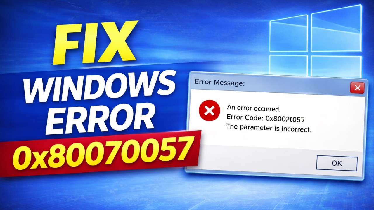 How to Fix Windows Error Code 0x80070057 (Update, Install & Backup Error Fix 2026)