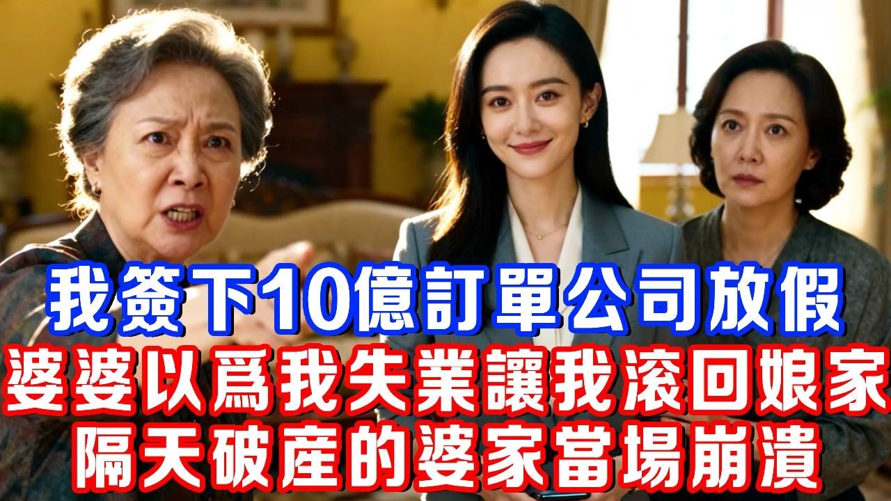 簽下10億訂單後，我拿到公司5000萬獎金和30天休息日，婆婆以為失業讓我滾，我媽勸我：別急！簽字前先做1事，隔天破產的婆家當場崩潰！#書婷講故事 #為人處世#生活經驗#情感故事#晚年哲理#說故