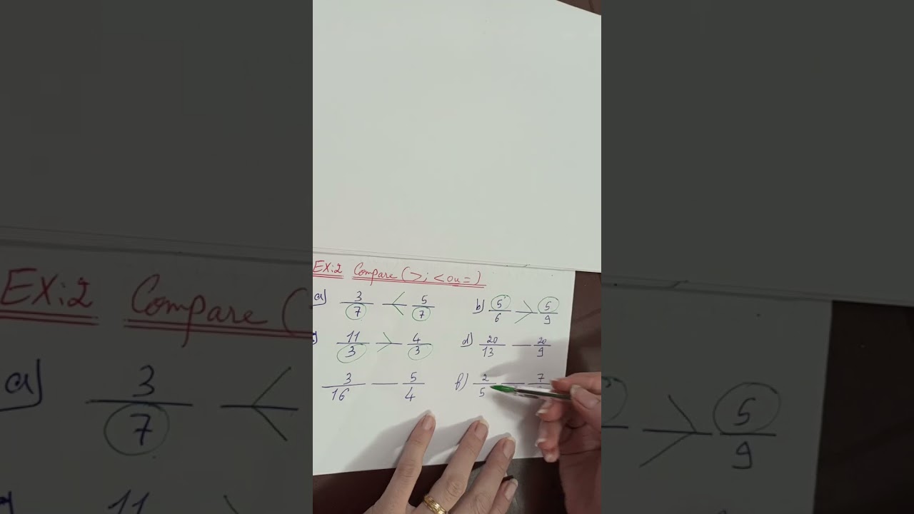 EB5 & EB6✍️✍️✍️✍️Fraction (comparaison)👩‍🏫👩‍🏫👩‍🏫👩‍🏫