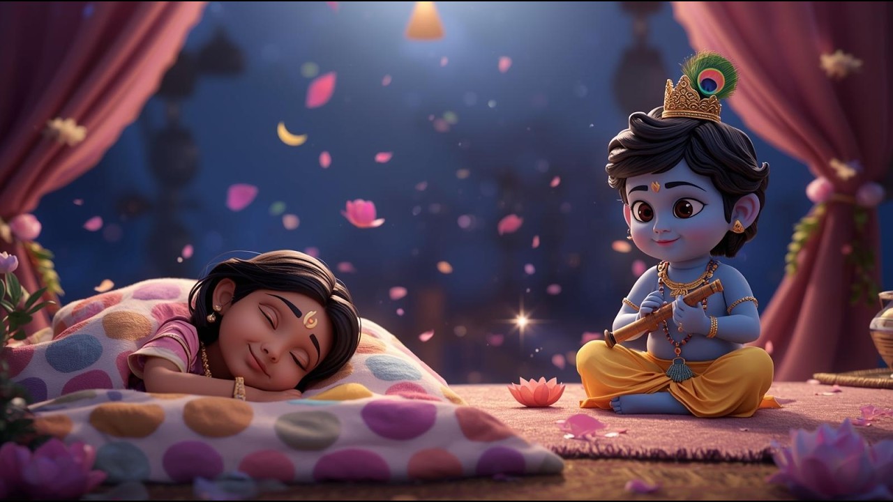 Krishna Lullaby for Kids 🌜 Govinda Govinda | Shantiṁ Dehi, Nidraṁ Dehi  | Peaceful Mantra for Sleep