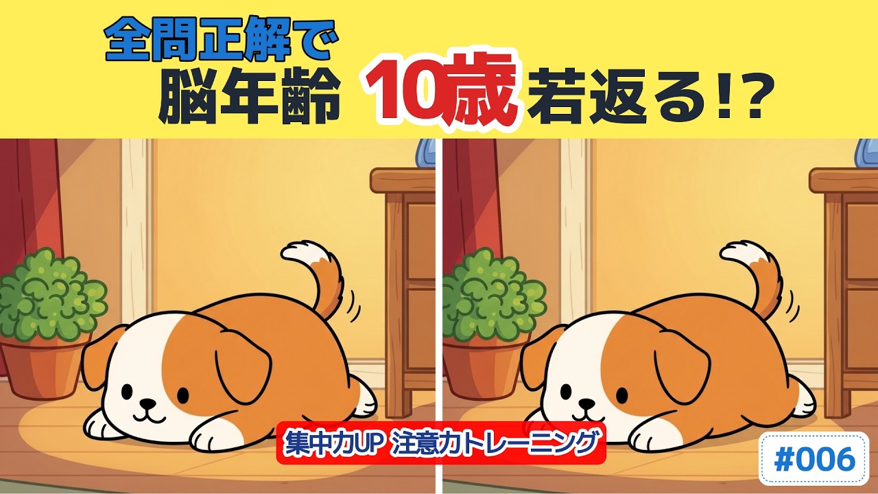 【間違い探し】脳年齢が10歳若返る？脳トレチャレンジ #006