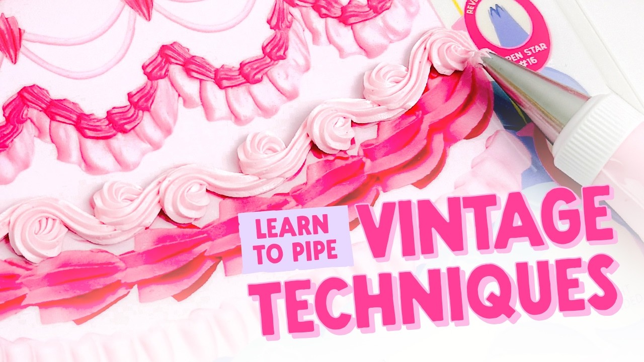 8 Easy Vintage Cake Piping Techniques for Beginners | Step-by-Step Tutorial