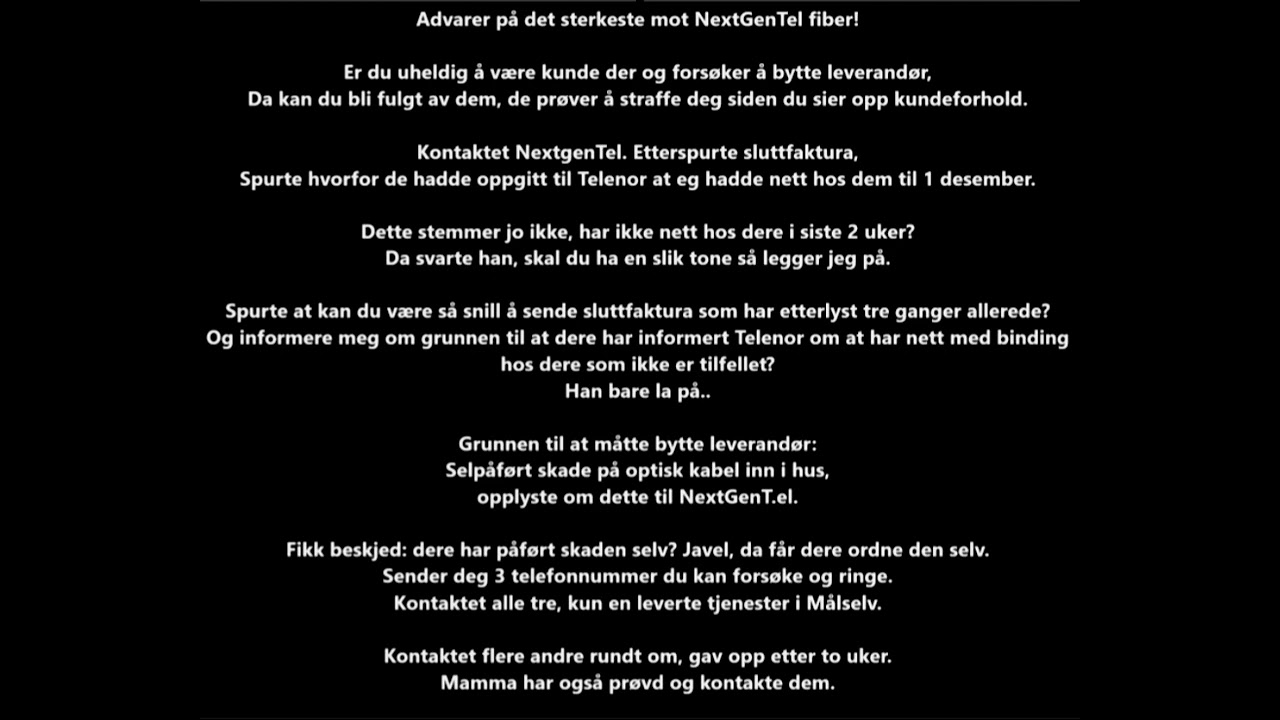 Advarsel unng&aring; NextGenTel 