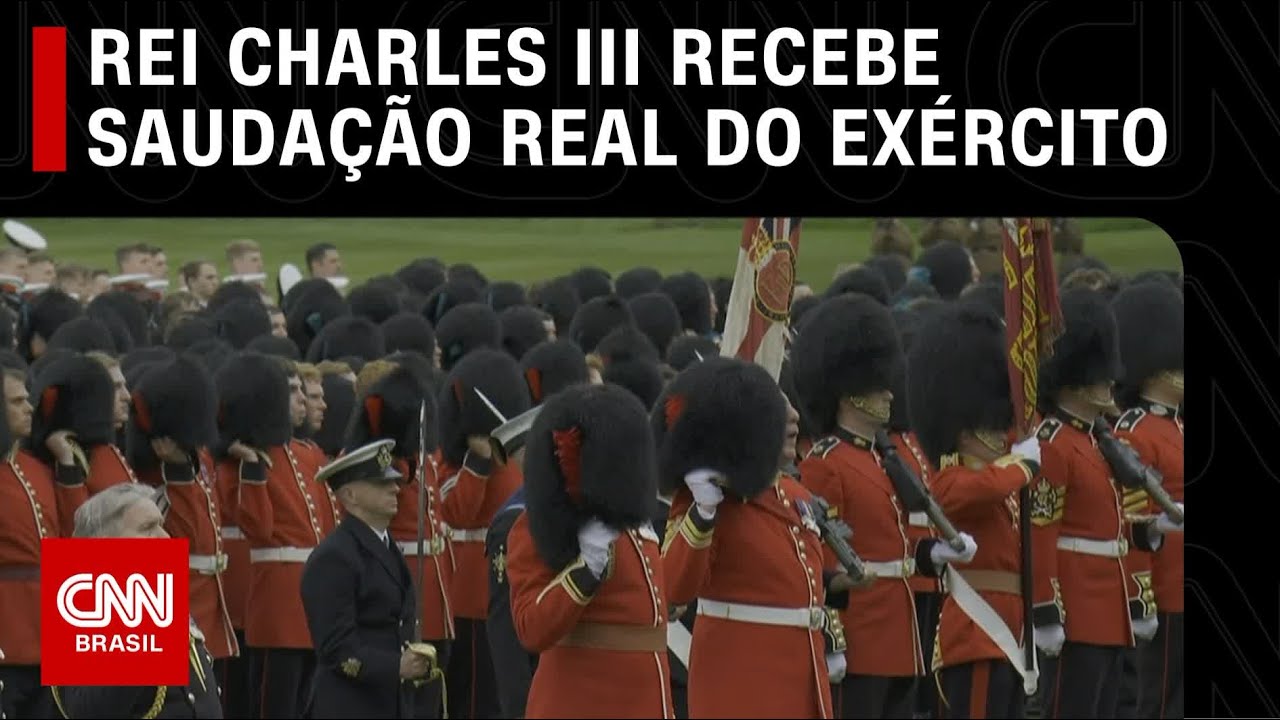 Rei Charles III e rainha consorte Camilla recebem saudação real do Exército | CNN NA COROAÇÃO