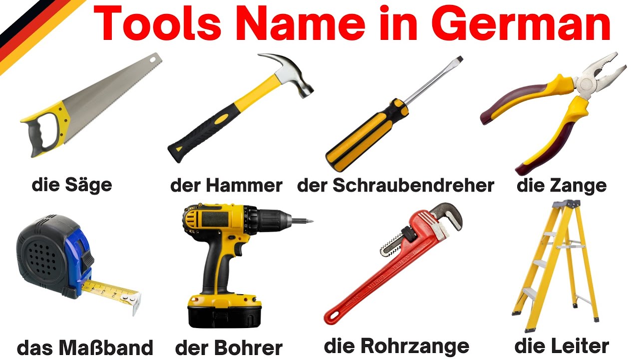 Tools Vocabulary  | Tools in German | Tools Names with Pictures | German Vocabulary | Learn German