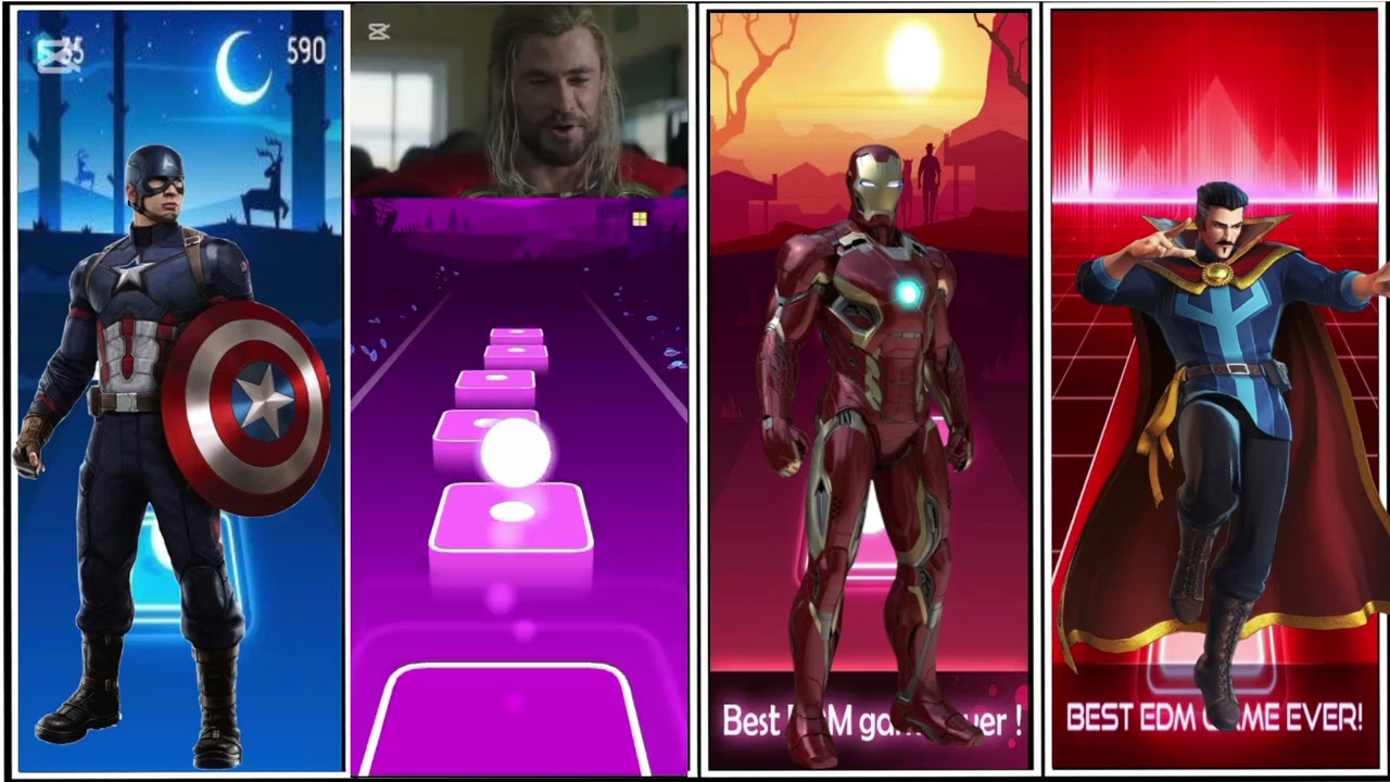 CAPITAN AMERICA VS THOR VS IRON MAN VS DOKTOR STRENGE VS TILES HOP