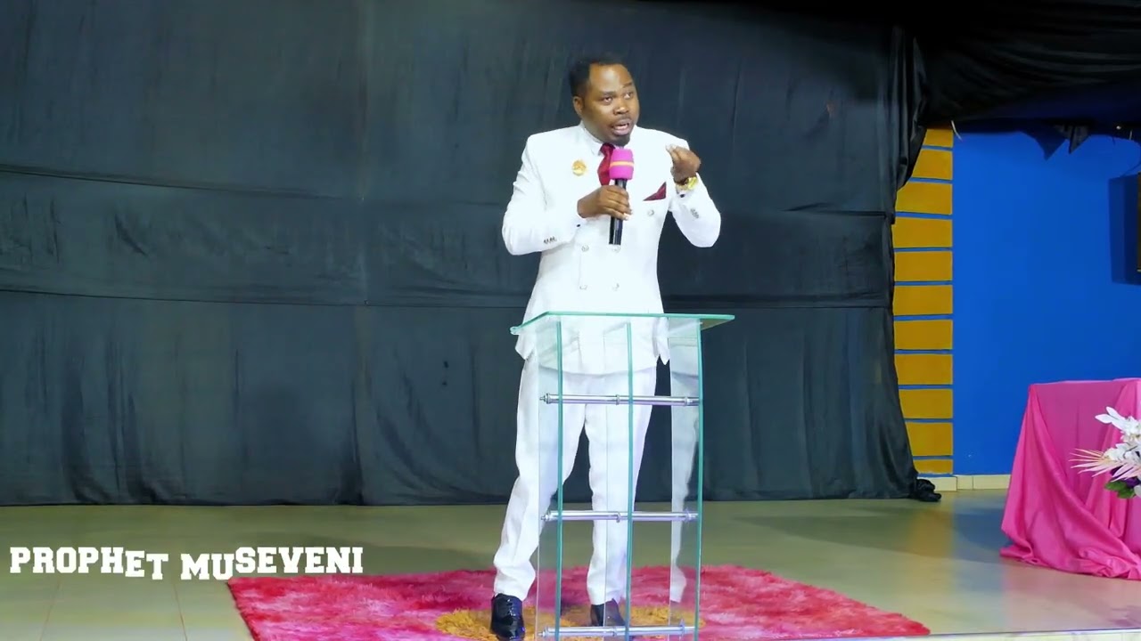 Prophet Museveni declaring the word of prophecy in this of Dominion and Restoration