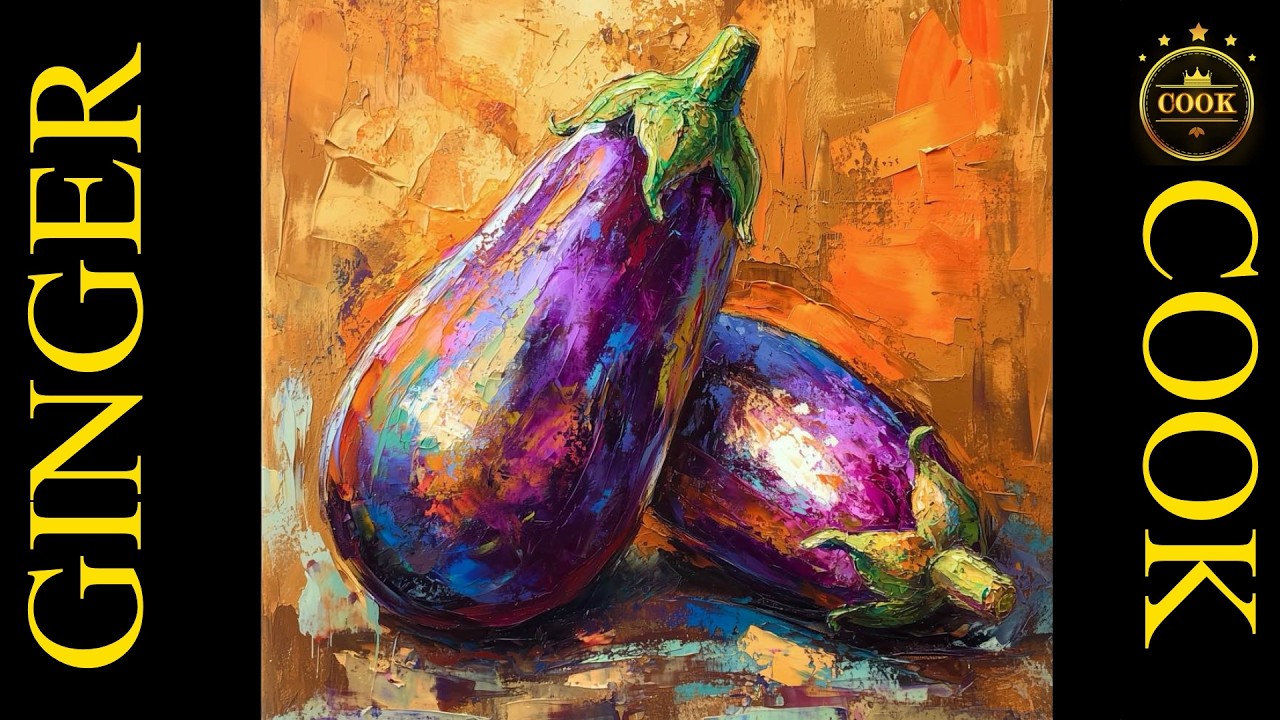 Artistic way to paint Eggplants in Acrylics - Bold Color, Layering & Photo Editing Tips