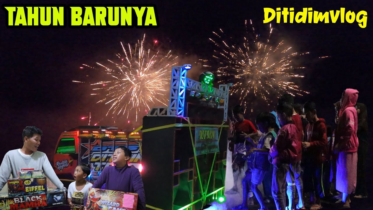 SELAMAT TAHUN BARU 2022, ditdim bakar kembang api dan konvoy sound, full meriah..
