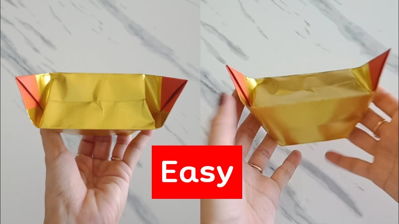 Origami Easy Gold ingot  ✨ Folding Joss paper วิธีพับกระดาษเงินกระดาษทองไหว้เจ้า