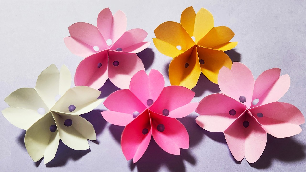 【簡単折り紙】桜の花の作り方💡How to make Cherry Blossom🌸#Sakura#flower#可愛い#桜#花#入学式#さくら#櫻花#벚꽃#折り方#おりがみ#origami#摺紙