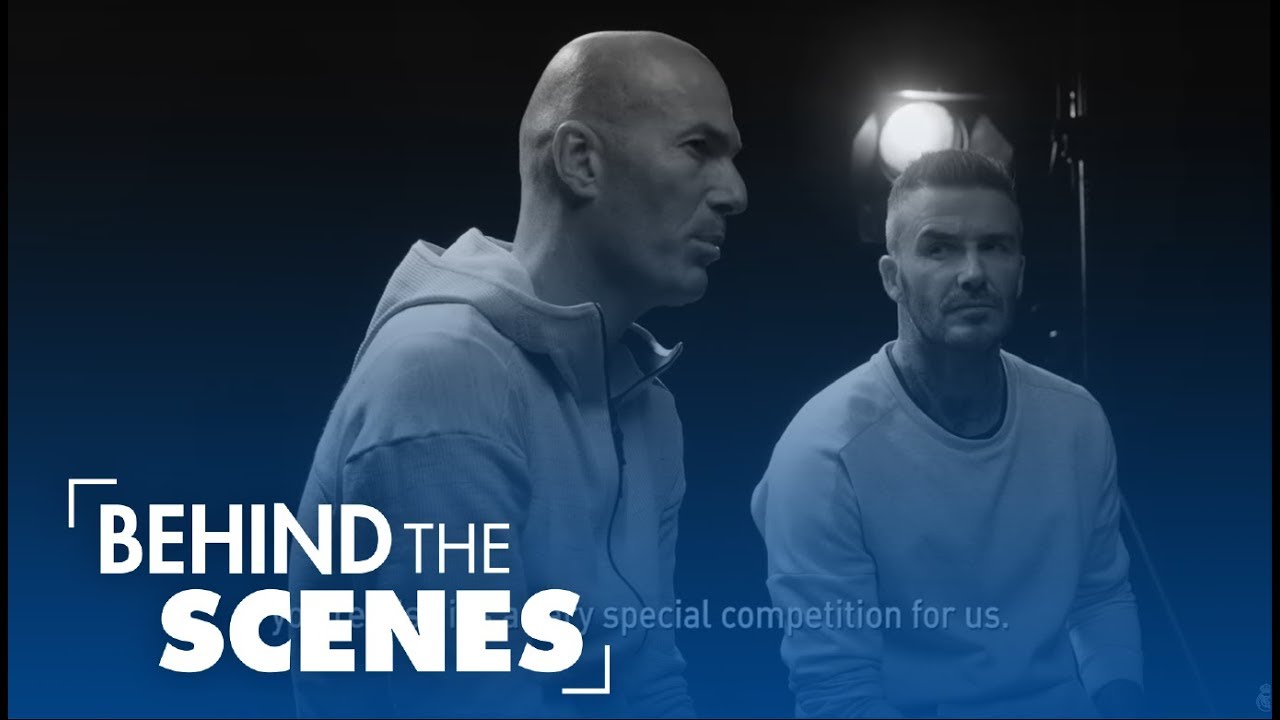 David Beckham and Zidane talk before the Champions League Final