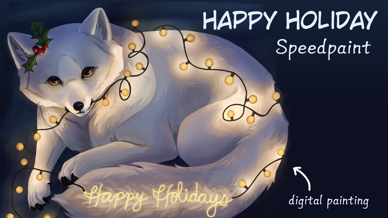 Happy Holidays! Arctic Fox Speedpaint