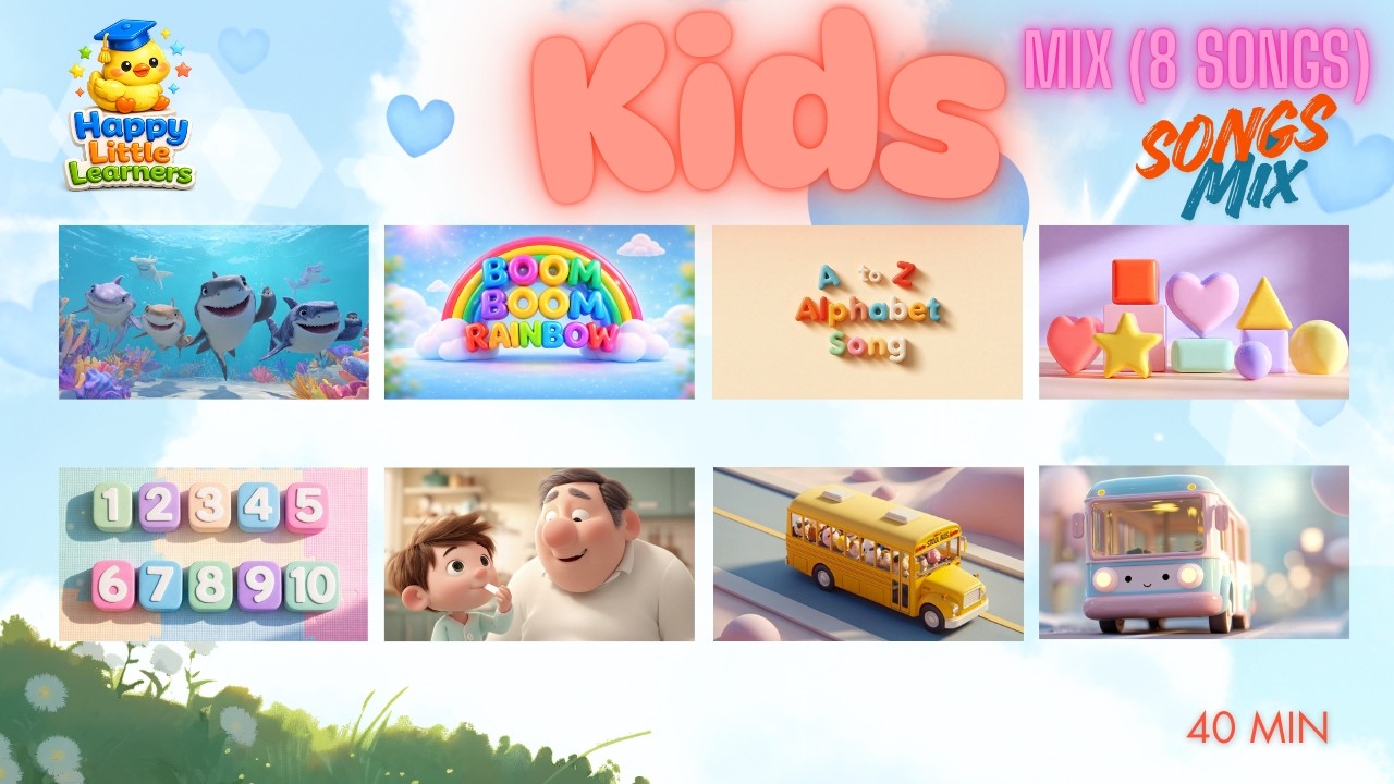 40 Min Super Slow Kids Songs! 🎵 Relax & Learn | Baby Shark, ABC, Wheels on the Bus