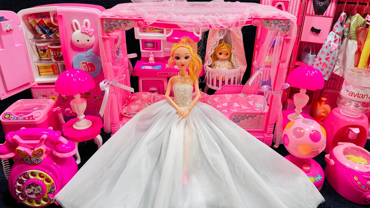 [🐰toy asmr🐰]Barbie Bride PlaySet ASMR Cute Fridge Toys Satisfying with Unboxing