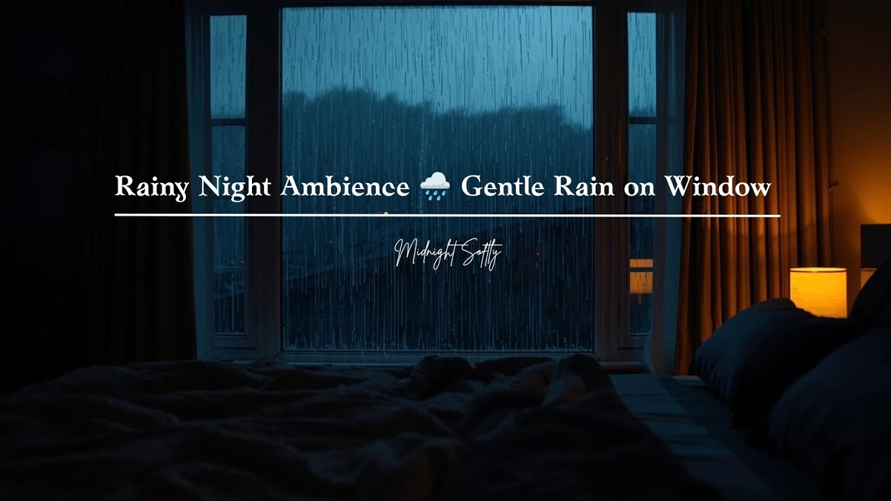 Rainy Night Ambience 🌧️ | Gentle Rain on Window | Sleep & Relax | No Talking | Midnight Softly
