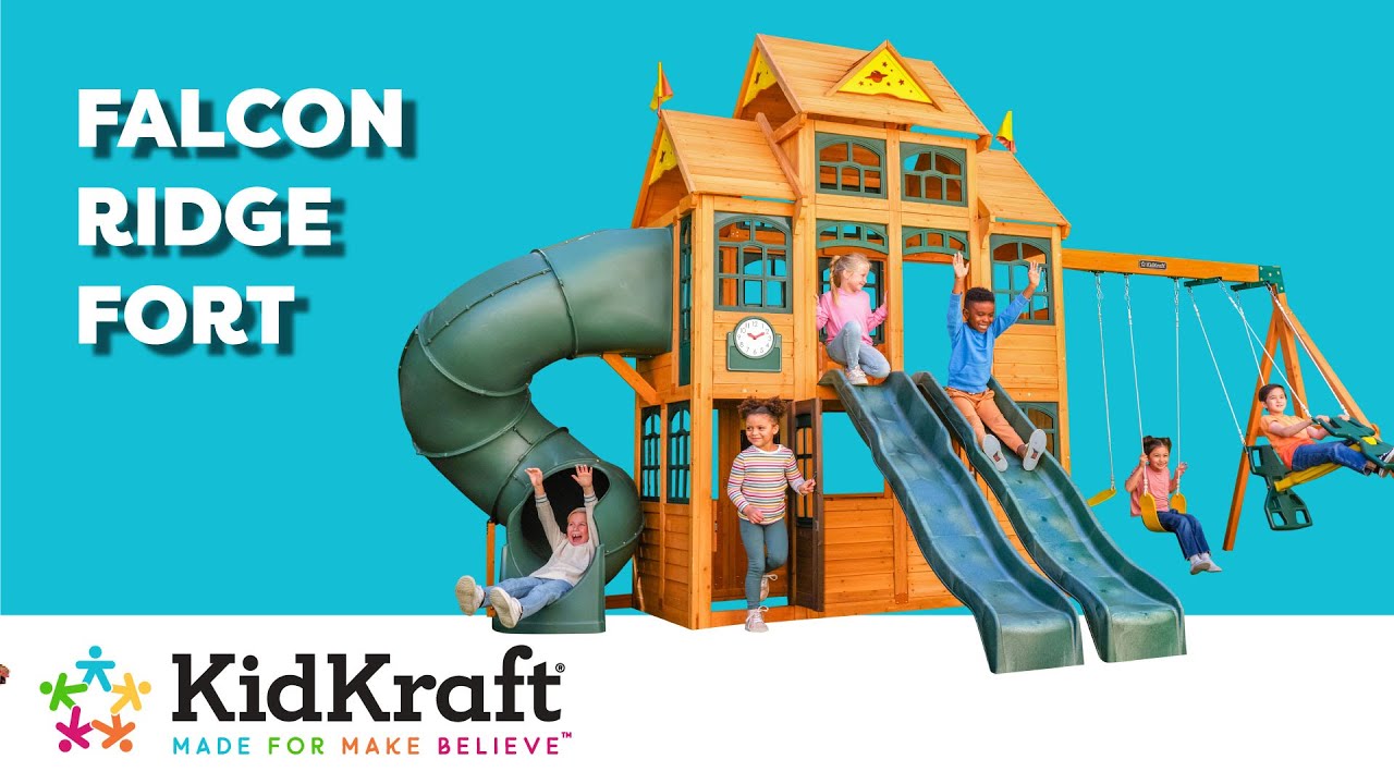 Falcon Ridge Swing Set I KidKraft Wooden Outdoor Swing Sets