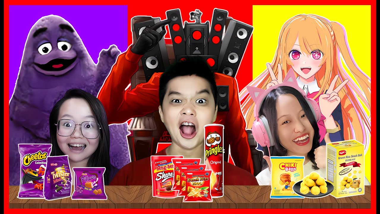 CHALLENGE MAKAN 1 WARNA SESUAI WARNA KARAKTER !! Feat @MOMON @Fanny Tjandra  Roblox