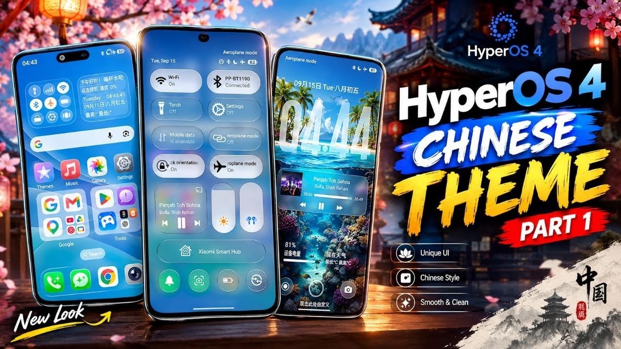 HyperOS 4 Chinese Theme 🔥 NEW iOS Style Setup | Xiaomi HyperOS 4 | Part 1
