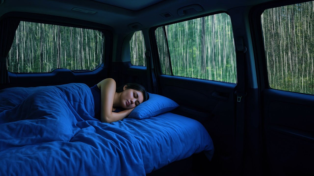🔴 Heavy Rain Sounds to Stop Overthinking - Car Atmosphere for Good Sleep and Relaxation