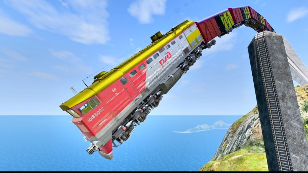 Train and Big Destruction #4 Cars and Trains BeamNG Drive