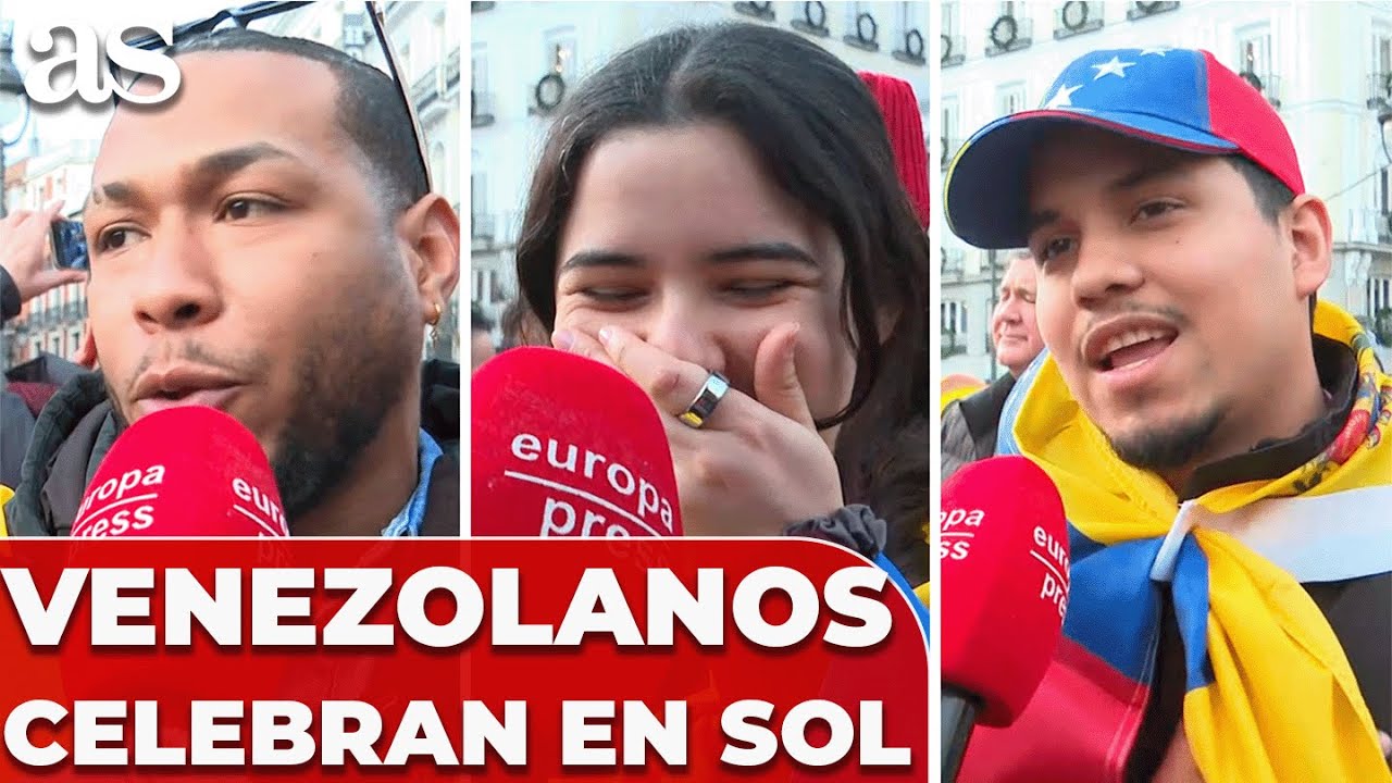 VENEZOLANOS celebran en MADRID la CAÍDA DE NICOLÁS MADURO organizada por TRUMP