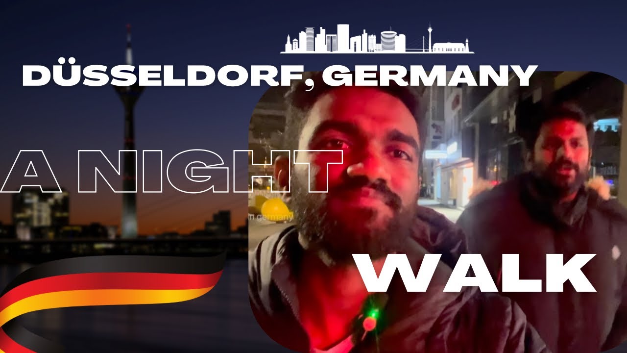 Night walk via D&uuml;sseldorf city, Germany | Mallus in Germany | Vlog -1