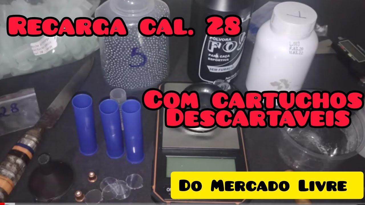 Como carregar cartucho cal.28 descartável do Mercado Livre. #caça #cacciatore #reloading #javali