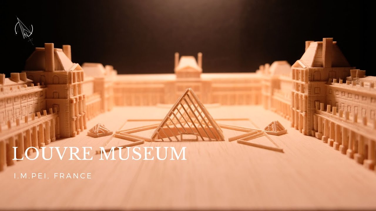 How I made a Louvre museum in 1:1000 //Pocket Architecture | Louvre museum, France  |  I. M. Pei