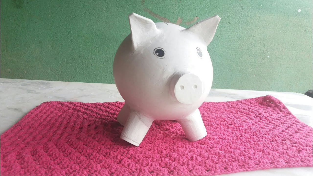 cofrinho de gesso artesanal sem usar forma