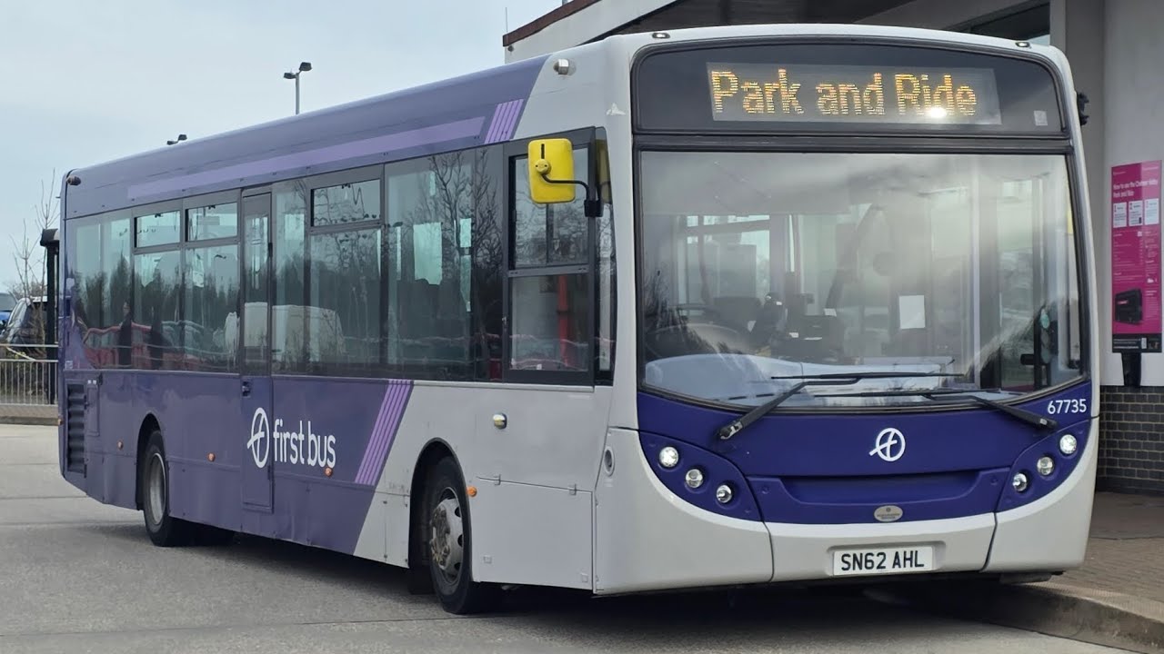 *Horrible turbo squeal* On board: First Chelmsford SN62 AHL 67735, working the Park and Ride 