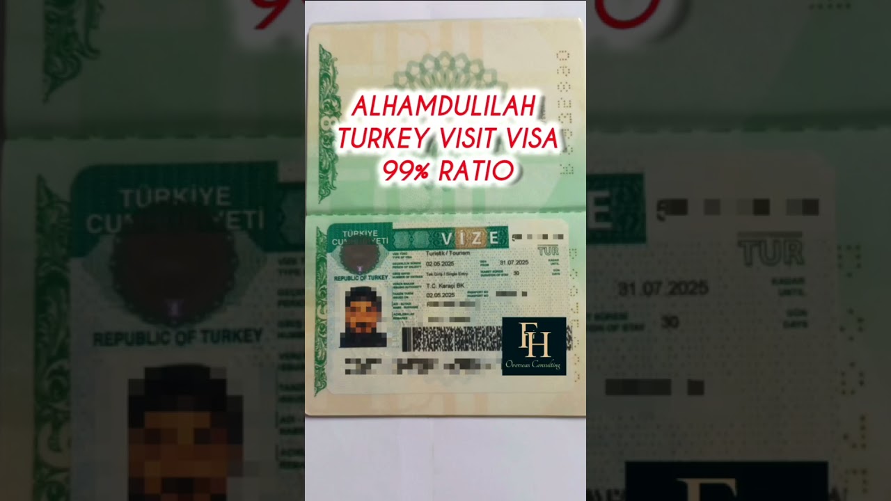 Turkey Visit Visa 99% Ratio #turkeyworkvisa #visaready #turkey #turkeyvisa2025 #turkeyvisitvisa