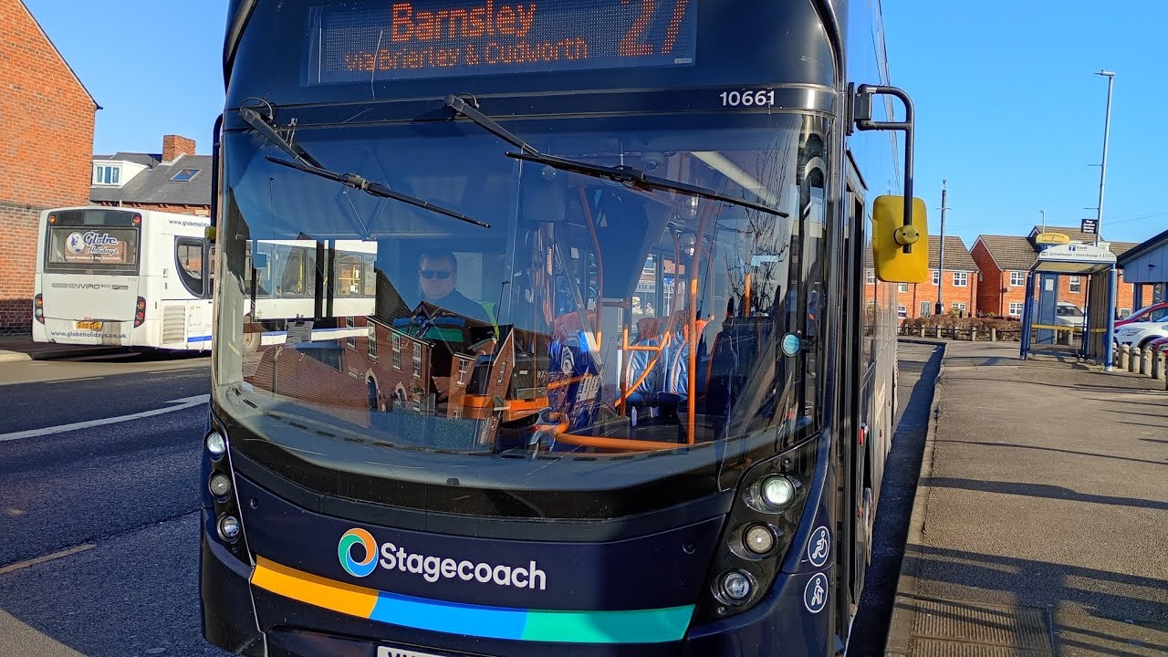 Bus 27 part route from Grimethorpe to Barnsley. 10661 YX66 WDD