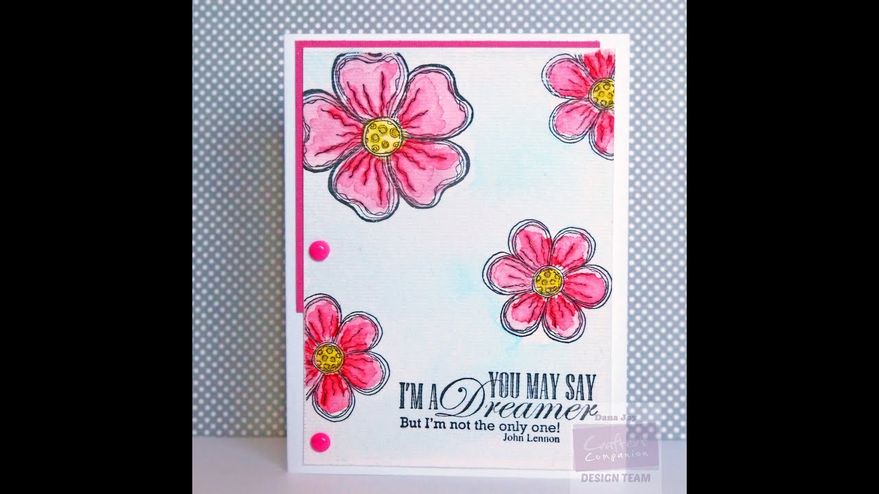 Floral Card using Spectrum Aqua Markers