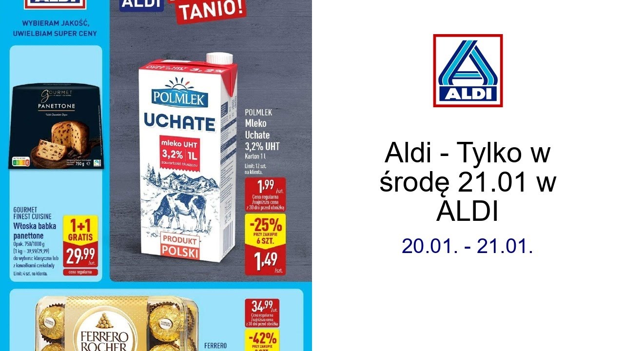 Aldi - Tylko w środę 21.01 w ALDI 20.01. - 21.01.