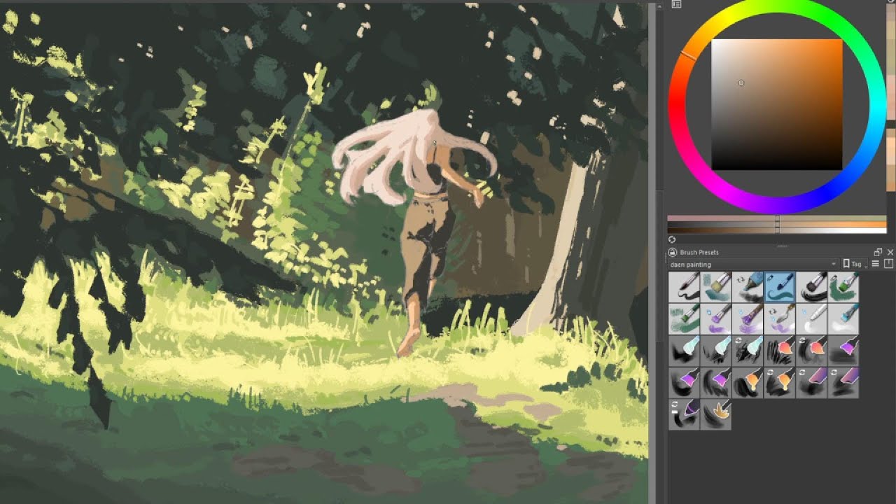 Painting Study in Krita - nature view