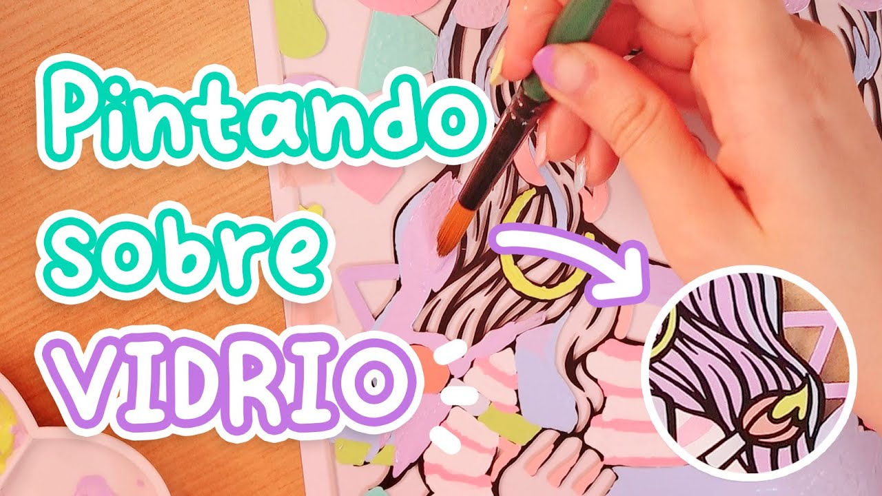 Pintando sobre vidrio por primera vez! 😨 (Con mis pinturas acrílicas jiji 💜) | Glass painting