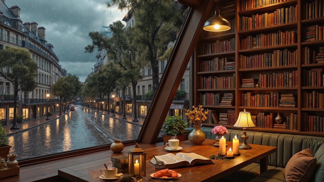 Smooth Jazz Piano by the Rainy City Window 🌧️ Relaxing Jazz Music for Study, Work & Sleep