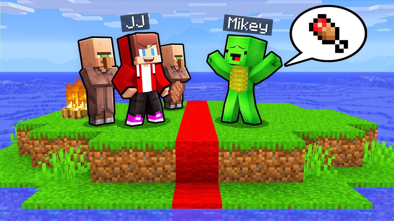 Mikey and JJ Survive on a Splited Island in Minecraft (Maizen)