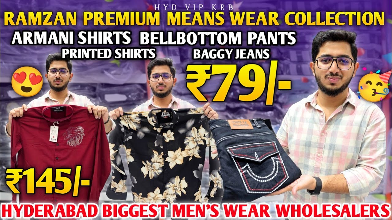 Printed Shirts Armani Shirts Baggy Pants Bellbottom Pants | Hyderabad Wholesale Market |